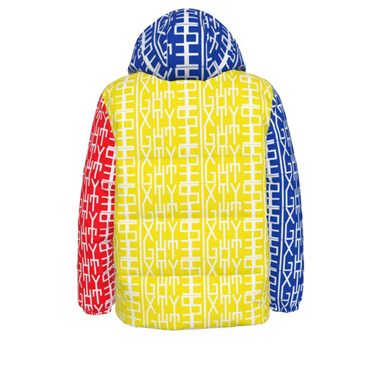 Sixty Eight 93 Infinity Logo White ROM Unisex Hooded Puffer Jacket