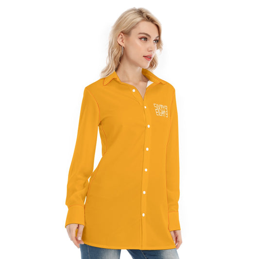 Sixty Eight 93 Logo White Orange Women's Long Shirt