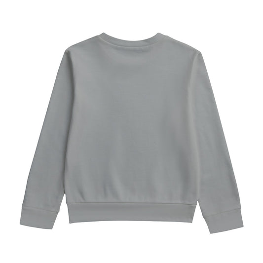 Sixty Eight 93 Logo White Grey Kid's Round Neck Sweatshirt