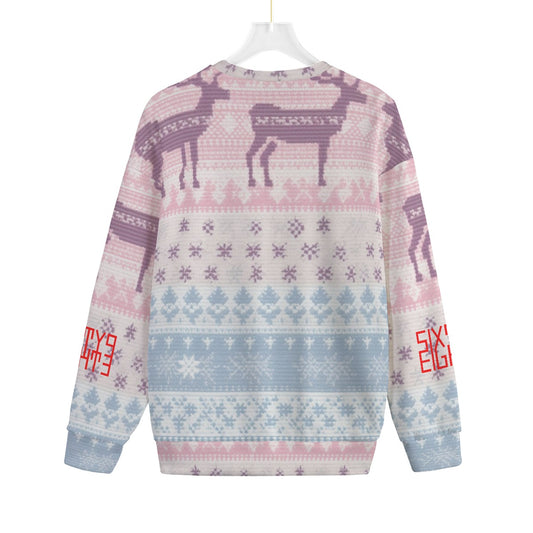 Sixty Eight 93 Logo Red Ugly Christmas Unisex Drop-Shoulder Knitted Fleece Sweater #13