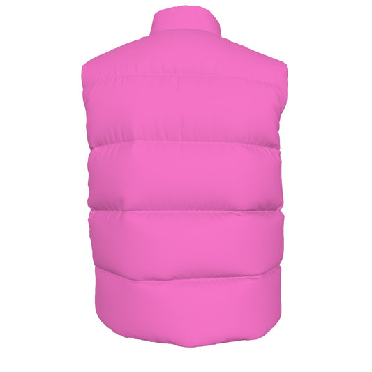 Sixty Eight 93 Logo White Pink Unisex Puffer Vest