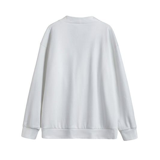 Sixty Eight 93 Logo Black White Unisex V-Neck Knitted Fleece Cardigan