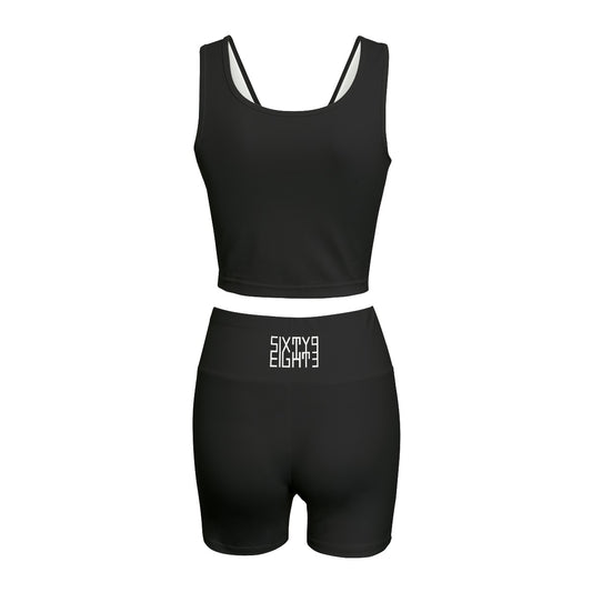 Sixty Eight 93 Logo White Black Women's Yoga Set