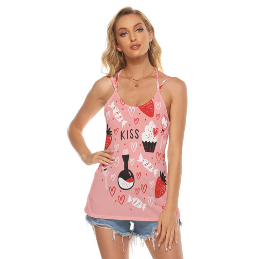 Sixty Eight 93 Logo Red & White Women's Halter Backless Top #2