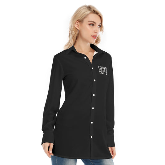 Sixty Eight 93 Logo White Black Women's Long Shirt