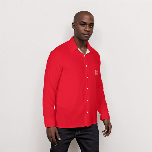 Sixty Eight 93 Logo White Red Men's Long Sleeve Shirt
