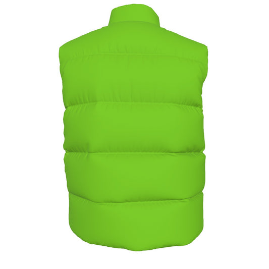 Sixty Eight 93 Logo White Green Apple Unisex Puffer Vest