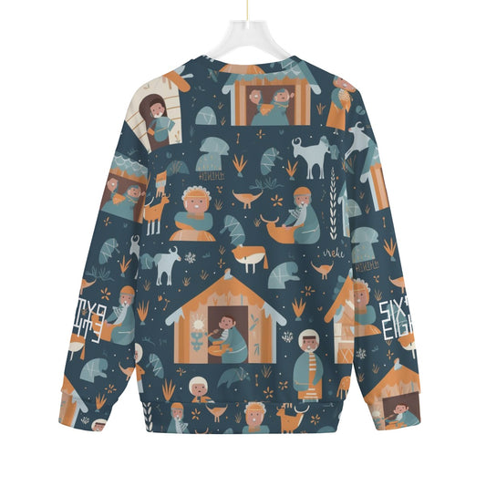 Sixty Eight 93 Logo White Ugly Christmas Unisex Drop-Shoulder Knitted Fleece Sweater #12