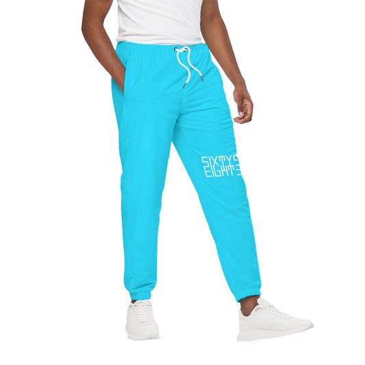 Sixty Eight 93 Logo White Aqua Blue Unisex Joggers