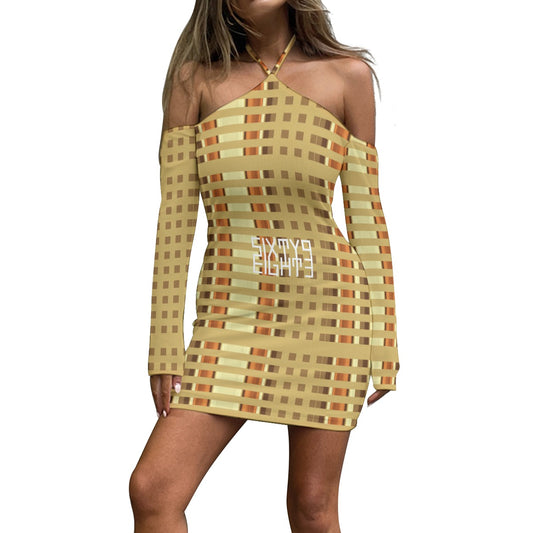 Sixty Eight 93 Logo White Women's Halter Lace-Up Dress #14