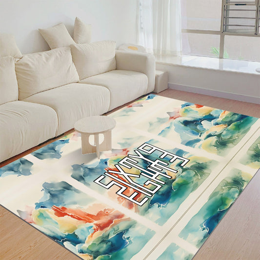 Sixty Eight 93 Logo White & Black Foldable Rectangular Thickened Floor Mat #1