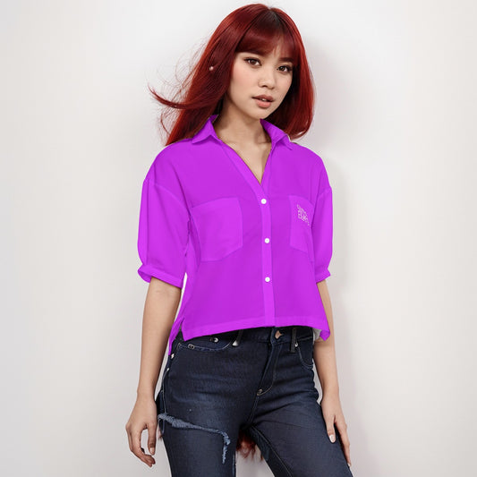 Sixty Eight 93 Logo White Grape Women's V-Neck Shirt