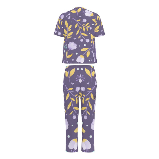 Sixty Eight 93 Logo White Midnight Floral Unisex Scrub Set With Six Pockets