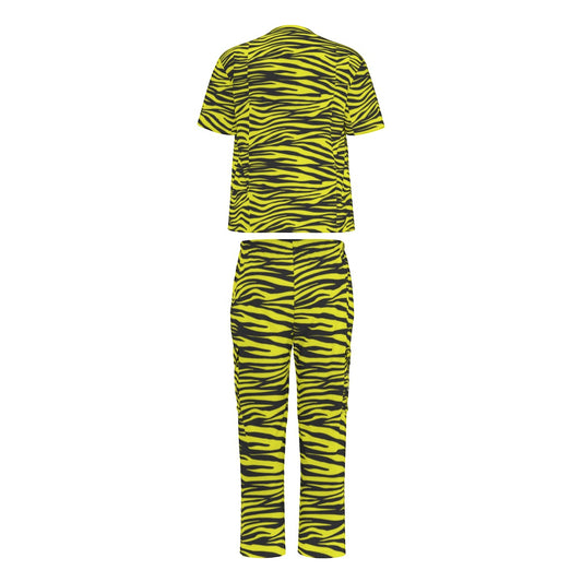 Sixty Eight 93 Logo White Zebra Black Lemonade Unisex Scrub Set With Six Pockets