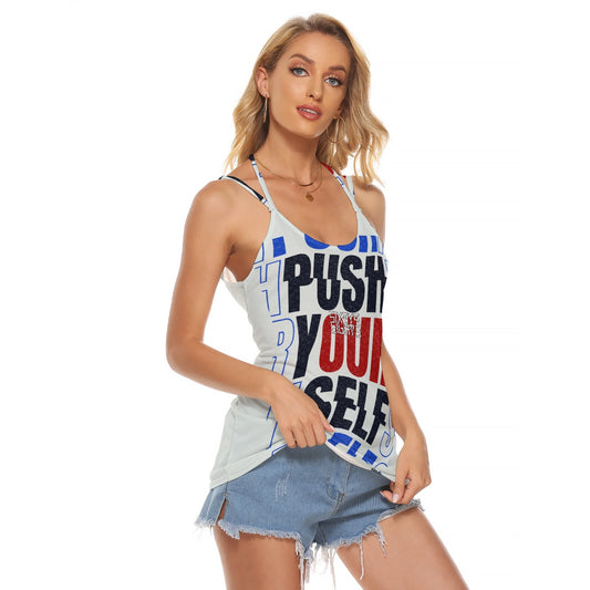 Sixty Eight 93 Logo White & Black Women's Halter Backless Top #5