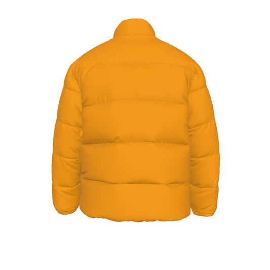 Sixty Eight 93 Logo White Orange Unisex Puffer Jacket