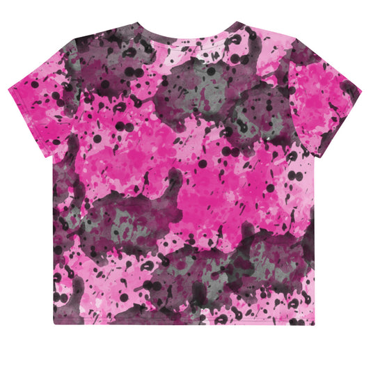 Sixty Eight 93 Logo White Dark Cherry Crop Tee