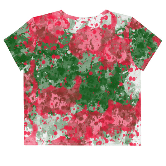 Sixty Eight 93 Logo White Crème Rose Green Crop Tee