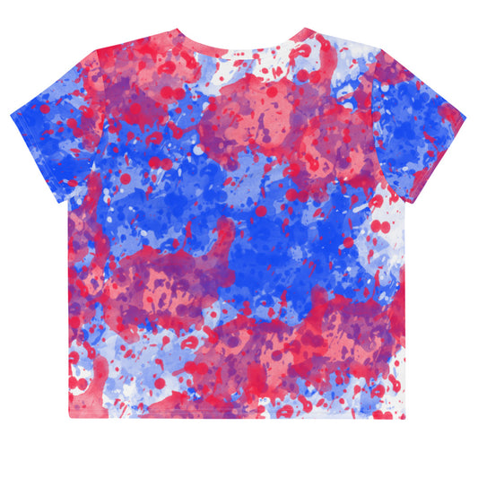 Sixty Eight 93 Logo White Crème Blue Strawberry Crop Tee