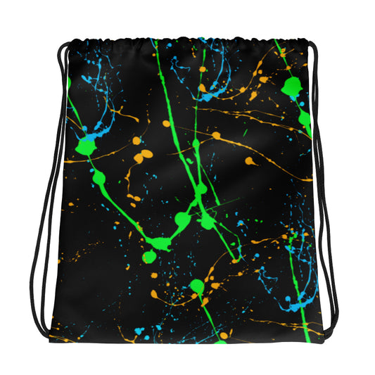 Sixty Eight 93 Logo White Splatter #4 Drawstring Bag