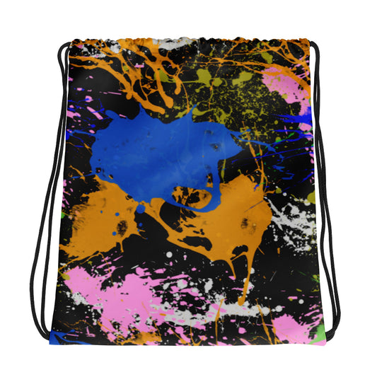 Sixty Eight 93 Logo White Splatter #2 Drawstring Bag