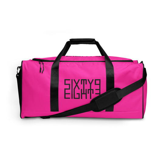 Sixty Eight 93 Logo Black & Fuchsia Duffle Bag