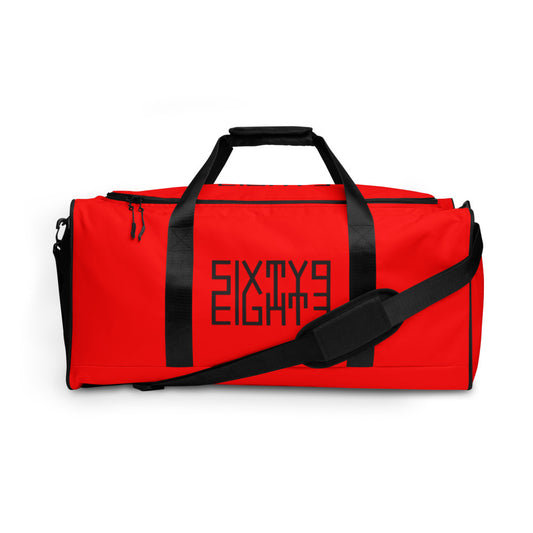 Sixty Eight 93 Logo Black & Red Duffle Bag