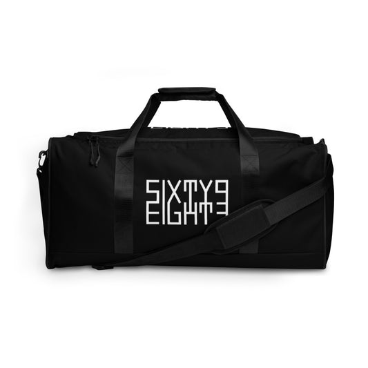 Sixty Eight 93 Logo White & Black Duffle Bag