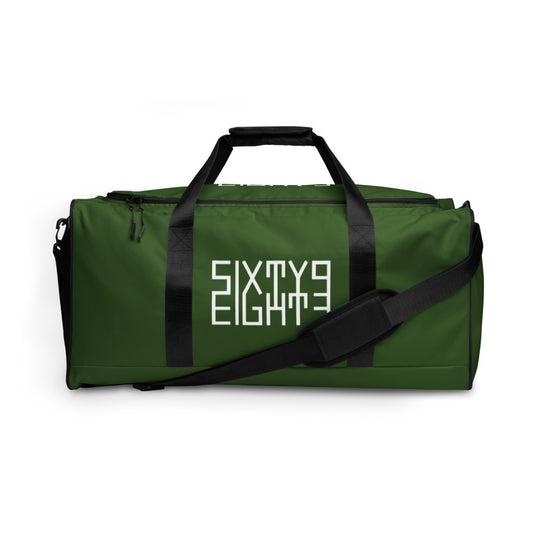 Sixty Eight 93 Logo White & Forest Green Duffle Bag