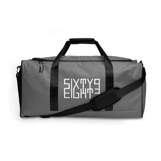Sixty Eight 93 Logo White & Grey Blue Duffle Bag