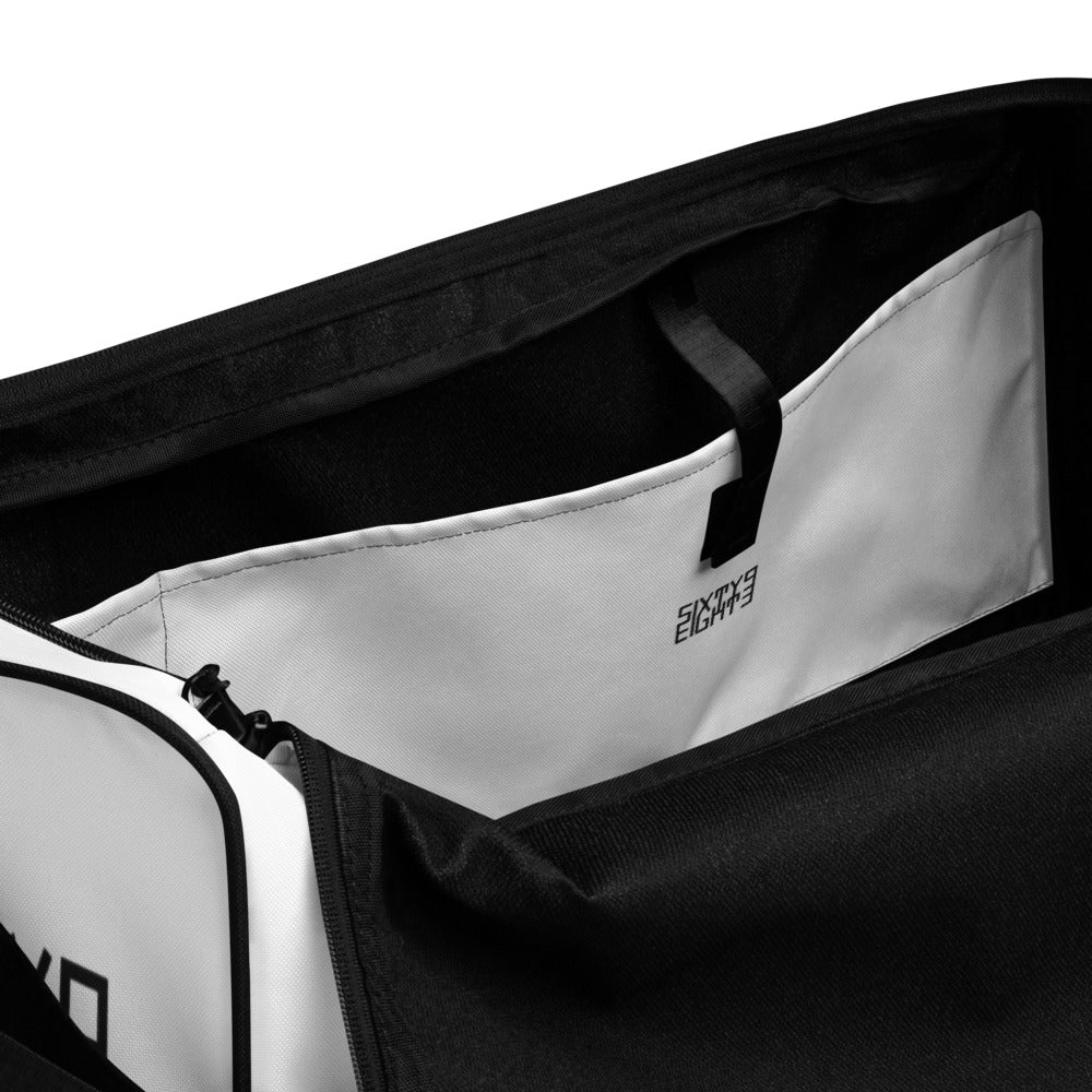 Sixty Eight 93 Logo Black & White Duffle Bag