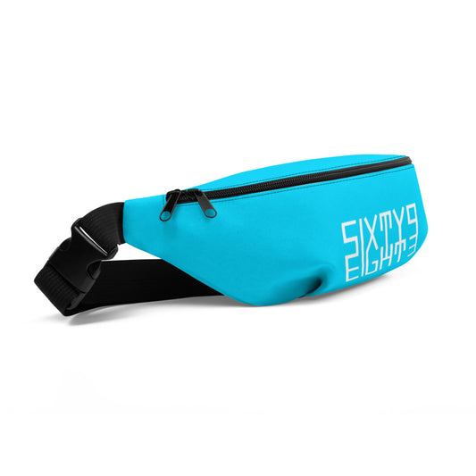 Sixty Eight 93 Logo White Aqua Blue Fanny Pack