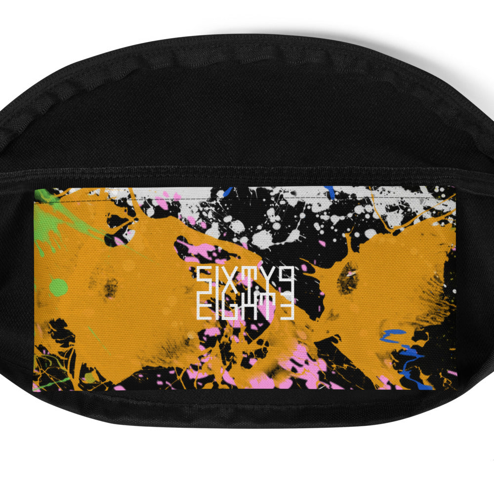Sixty Eight 93 Logo White Splatter #2 Fanny Pack