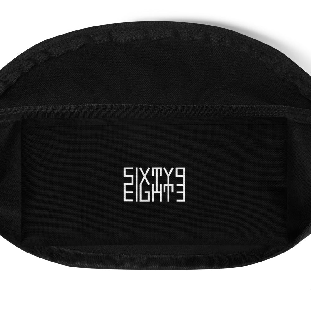 Sixty Eight 93 Logo White Black Fanny Pack