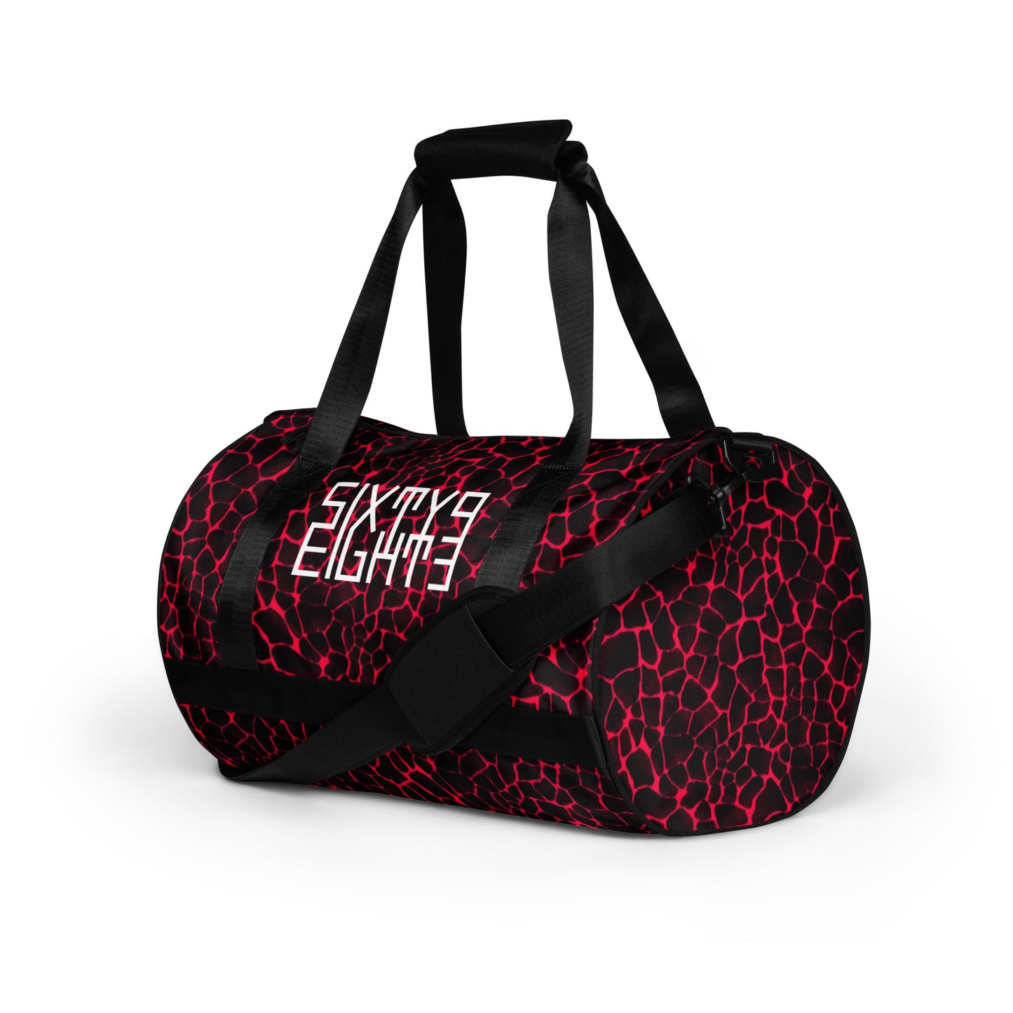 Sixty Eight 93 Logo White Boa Red & Black Gym Bag
