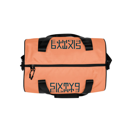 Sixty Eight 93 Logo Dark Teal & Peach Gym Bag