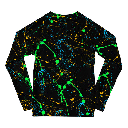 Sixty Eight 93 Logo White Splatter #4 Kids Rash Guard