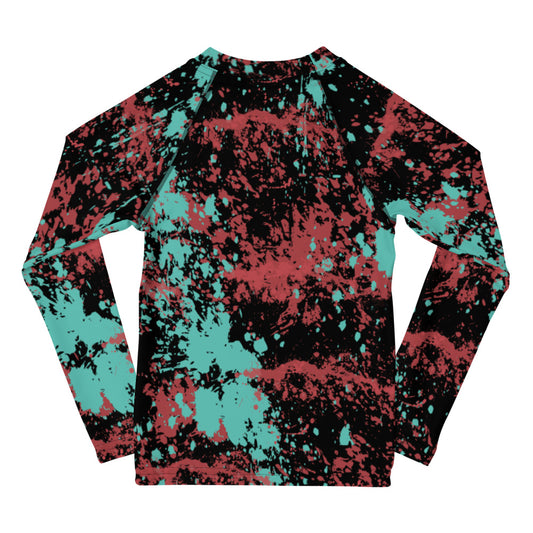 Sixty Eight 93 Logo White Splatter #3 Kids Rash Guard