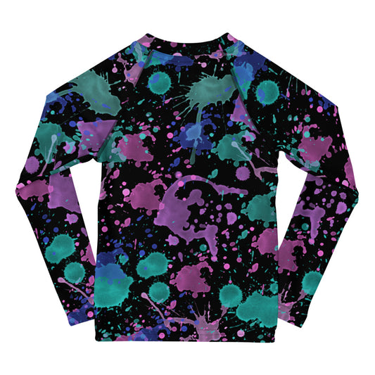 Sixty Eight 93 Logo White Splatter #7 Kids Rash Guard