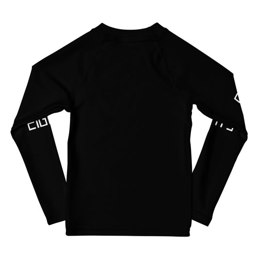 Sixty Eight 93 Logo White & Black Kids Rash Guard