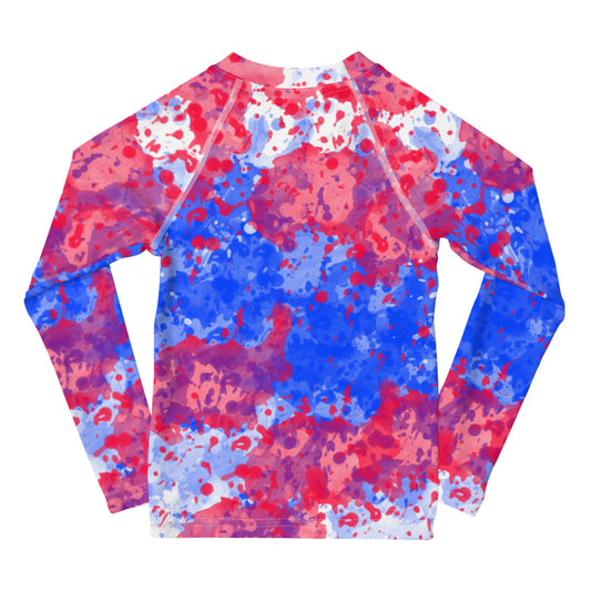 Sixty Eight 93 Logo White Crème Blue Strawberry Kids Rash Guard