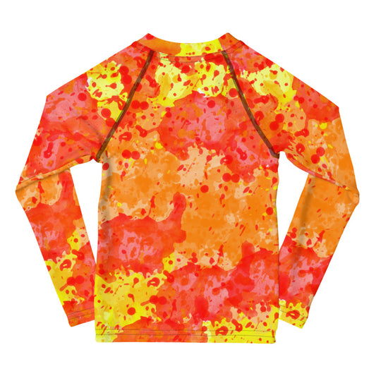 Sixty Eight 93 Logo Black Sunburst Kids Rash Guard