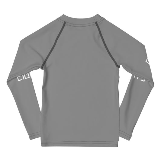 Sixty Eight 93 Logo White & Grey Kids Rash Guard