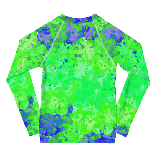 Sixty Eight 93 Logo White Earthy Kids Rash Guard