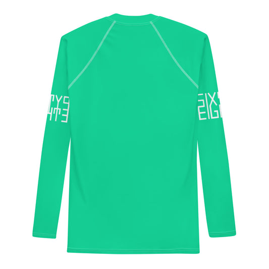 Sixty Eight 93 Logo White & Sea Green Men's Rash Guard