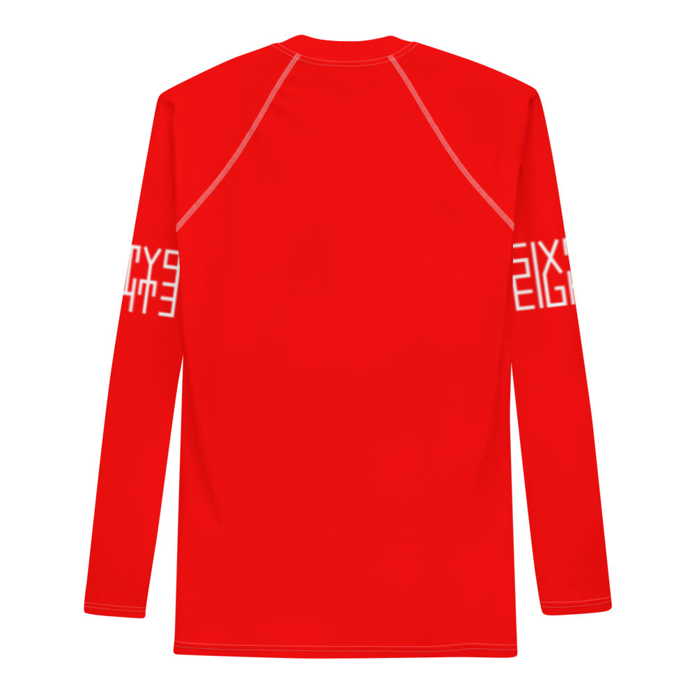 Sixty Eight 93 Logo White & Red Men's Rash Guard
