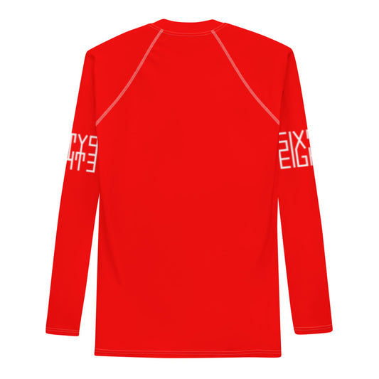 Sixty Eight 93 Logo White & Red Men's Rash Guard