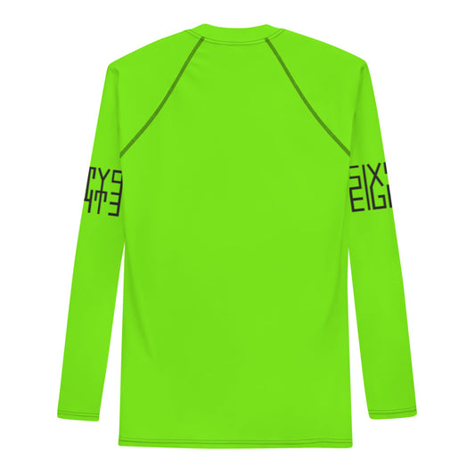 Sixty Eight 93 Logo Black & Lime Green Men's Rash Guard