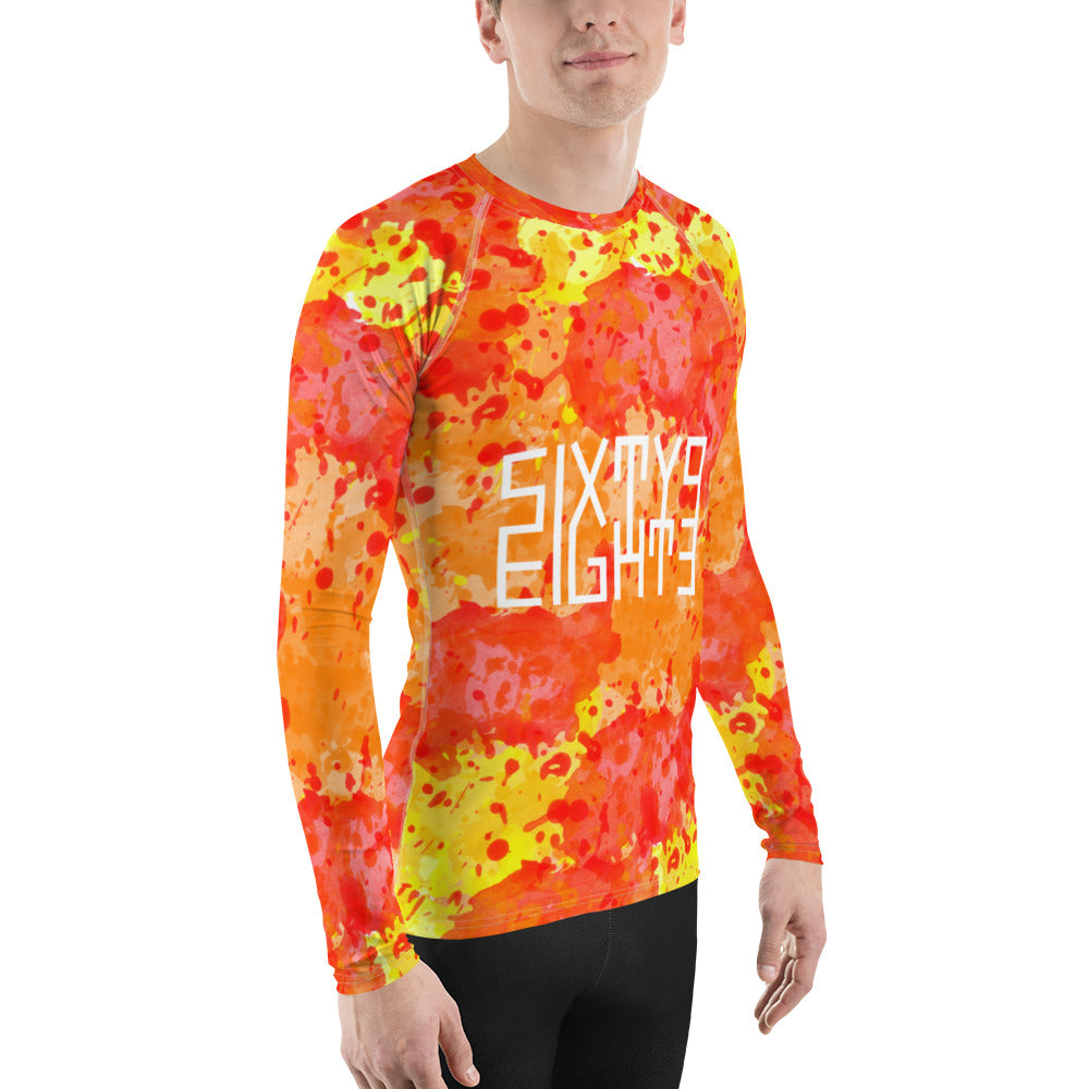 Sixty Eight 93 Logo White Sunburst Men's Rash Guard