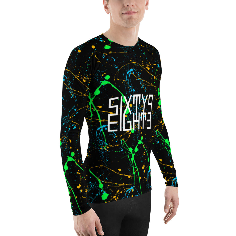 Sixty Eight 93 Logo White Splatter #4 Men's Rash Guard